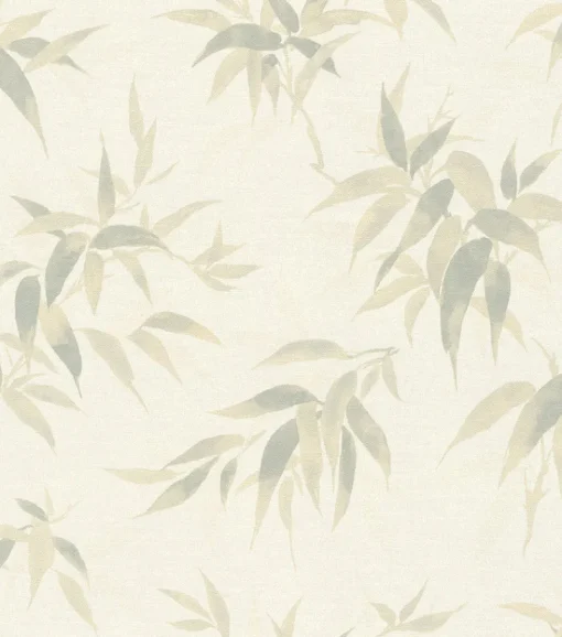 Online Brewster 4035-409741 Minori White Leaves Wallpaper