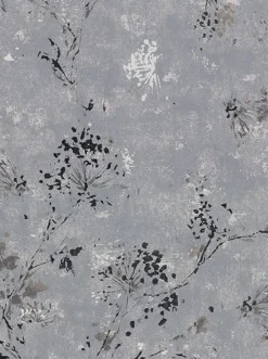 Discount Brewster 2904-00306 Misty Charcoal Distressed Dandelion Wallpaper
