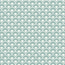 New York MK1157 Stacked Scallops Blue Wallpaper