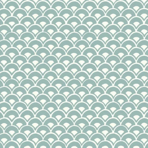 New York MK1157 Stacked Scallops Blue Wallpaper