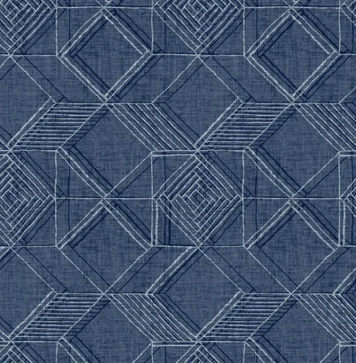 Discount Brewster/ASP 2969-26017 Moki Blue Lattice Geometric Wallpaper