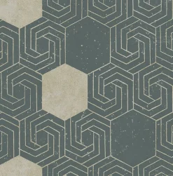 Fashion Brewster/ASP 2902-25545 Momentum Dark Green Geometric Wallpaper