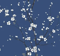 Fashion Brewster/ASP 2927-81812 Monterey Cobalt Floral Branch Wallpaper