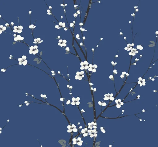 Fashion Brewster/ASP 2927-81812 Monterey Cobalt Floral Branch Wallpaper