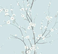 Online Brewster/ASP 2927-81802 Monterey Sky Blue Floral Branch Wallpaper