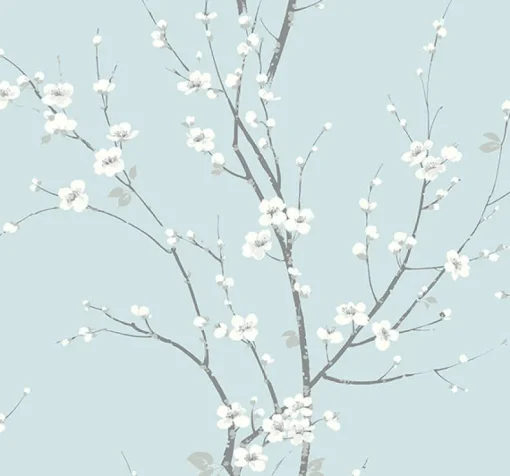 Online Brewster/ASP 2927-81802 Monterey Sky Blue Floral Branch Wallpaper