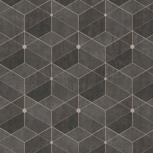 New Brewster 4082-382024 Muir Chocolate Geo Wallpaper
