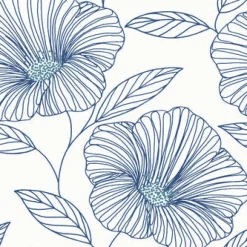 Online Brewster/ASP 2973-91135 Mythic Blue Floral Wallpaper