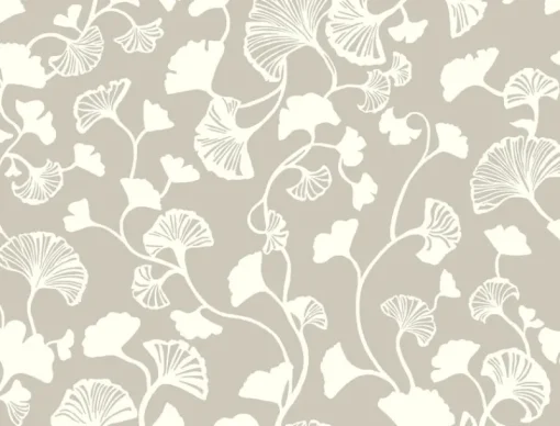 Clearance York NA0572 Silver Gingko Trail Wallpaper