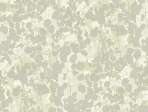 Clearance York NA0518 Silver Pressed Leaves Wallpaper