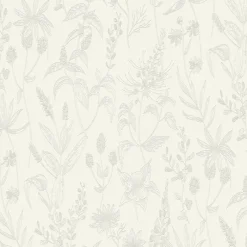 New Brewster 2979-37363-1 Nami White Floral Wallpaper