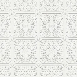 Fashion Brewster 4000-96291 Nico White Tin Ceiling Square Paintable Wallpaper