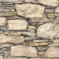 Hot Stock/Brewster NU2065 Hadrian Stone Wall Brown Texture Peel and Stick Wallpaper