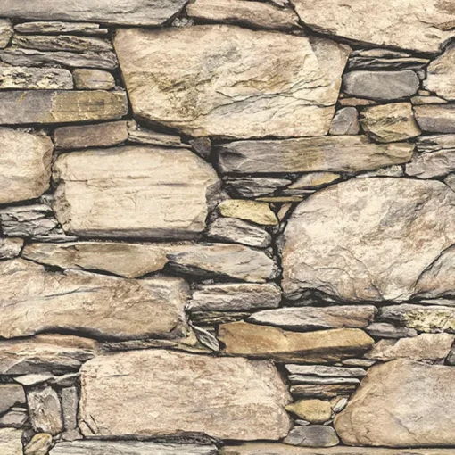 Hot Stock/Brewster NU2065 Hadrian Stone Wall Brown Texture Peel and Stick Wallpaper