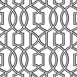 New Brewster NU1696 Uptown Trellis Black/White Peel and Stick Wallpaper