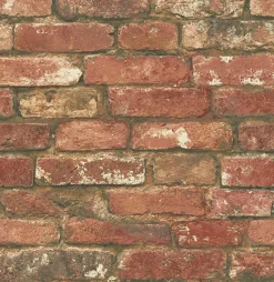 New Brewster NU2088 West End Red Brick Peel and Stick Wallpaper