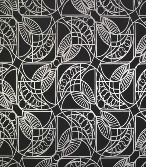 Fashion York/AV NW3528 Cartouche Black/Silver Wallpaper