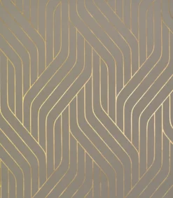 Hot York/AV NW3518 Ebb And Flow Khaki/Gold Wallpaper