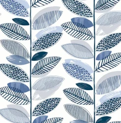 Sale Brewster 2904-25682 Nyssa Blue Leaves Wallpaper