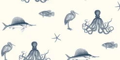 Outlet Brewster Oceania Navy Sea Creature Wallpaper