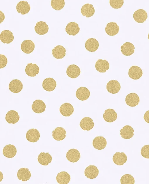 New Brewster Odette Gold Stamped Dots Wallpaper