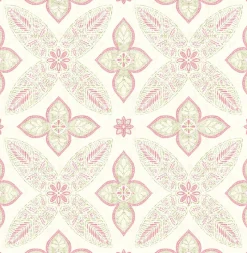 Online Brewster/ASP Off Beat Ethnic Pink Geometric Floral Wallpaper