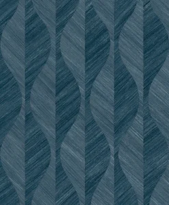 Discount Brewster 4025-82501 Oresome Indigo Ogee Wallpaper