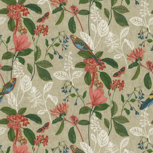 Clearance PKaufmann_inc/PKL Parakeet Emb Topics P/K Lifestyles Fabric