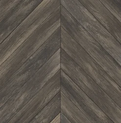 Discount Brewster 2904-24008 Parisian Dark Brown Chevron Wood Wallpaper
