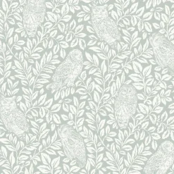 Fashion Brewster 3123-12414 Parliament Seafoam Owl Wallpaper