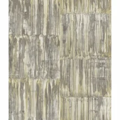 Fashion Brewster/ASP 2540-24065 Patina Panels Yellow Metal Wallpaper
