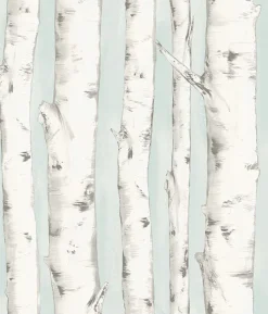 Best Brewster 3118-12602 Pioneer Light Blue Birch Tree Wallpaper