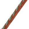 Best Stock/Fabricut 03930 Poppy Field Green Pink 3/8 inch Lip Cord Jaclyn Smith Trim