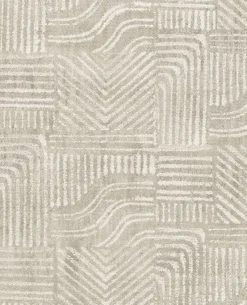 Best Brewster 391532 Pueblo Light Grey Global Geometric Wallpaper