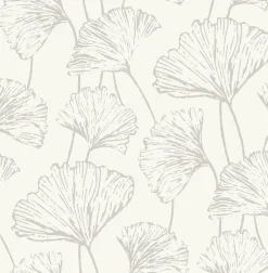 Sale Brewster/ASP 2764-24315 Reverie Silver Ginkgo Wallpaper