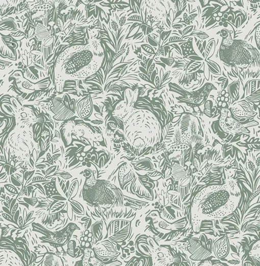 Sale Brewster/ASP 2861-25724 Revival Dark Green Fauna Wallpaper