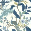 Hot York RI5173 Blue/White Peacock Wallpaper