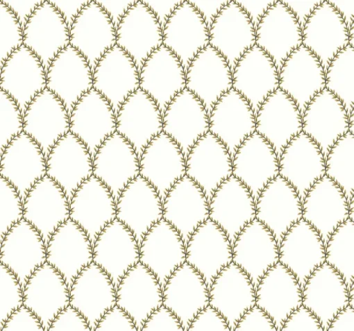Best York RI5176 Gold/White Laurel Wallpaper