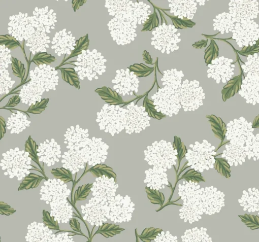 New York RI5144 Gray Hydrangea Wallpaper