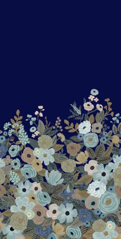 Hot York RI5191M Navy Garden Party Wallpaper Mural