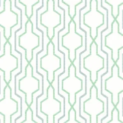 Outlet Brewster/ASP 2973-90605 Rion Green Trellis Wallpaper