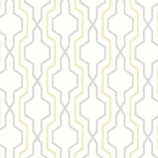 Clearance Brewster/ASP 2973-90604 Rion Yellow Trellis Wallpaper