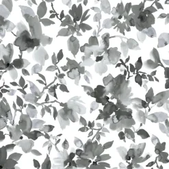 Fashion Stock/York/Roomates RMK11236WP Black Watercolor Floral Peel & Stick Wallpaper