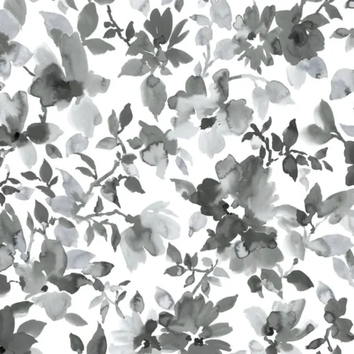 Fashion Stock/York/Roomates RMK11236WP Black Watercolor Floral Peel & Stick Wallpaper