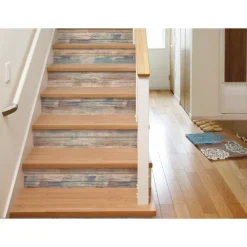 Clearance Stock/York/Roomates RMK9052WP Blue Distressed Wood Peel and Stick Wall Decor
