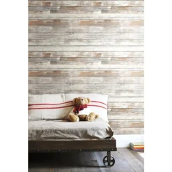 New Stock/York/Roomates RMK9050WP Distressed Wood Peel and Stick Wall Decor