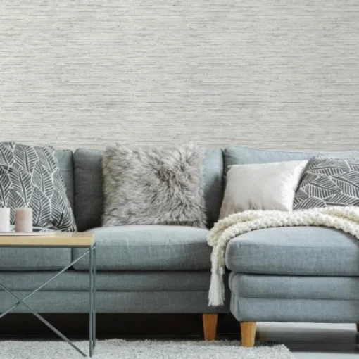 Discount Stock/York/Roomates RMK11078WP Steel Blue Faux Grasscloth Peel & Stick Wallpaper