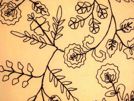 Sale Laura Kiran Romantic Vine Chocolate Fabric