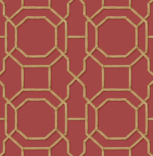 Hot Brewster 2766-21739 Rumi Red Trellis Wallpaper