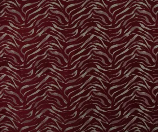 Outlet Europatex Safari Tiger Burgundy Fabric